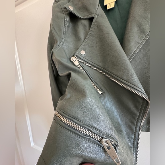 Brand new with tags BLANK NYC faux leather jacket large green - Picture 4 of 10
